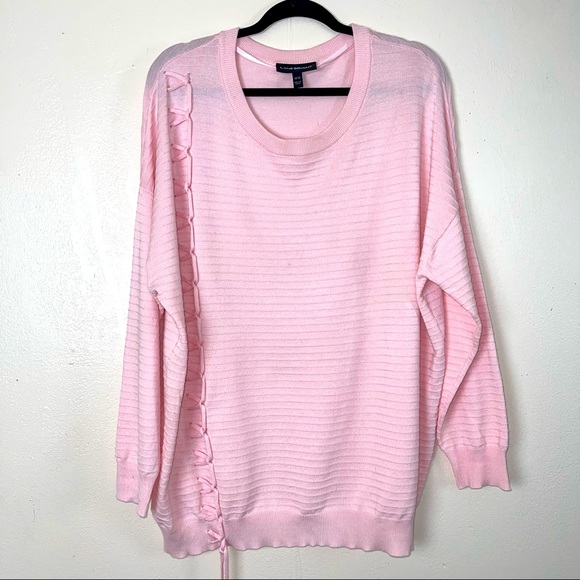 Lane bryant pink ribbed scoop neck long sleeve sweater size 18/20 - Picture 1 of 8